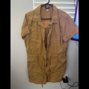 Mustard yellow old navy romper New used once size L